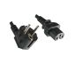 Preview: DINIC Netzkabel Schuko auf Warmgerätestecker, Stromkabel C15, schwarz, 5m